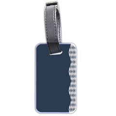 Argyle Triangle Plaid Blue Grey Luggage Tags (two Sides)