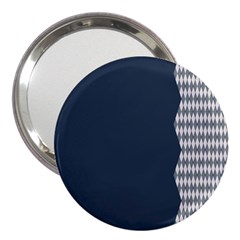 Argyle Triangle Plaid Blue Grey 3  Handbag Mirrors