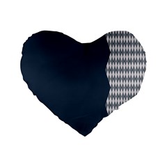 Argyle Triangle Plaid Blue Grey Standard 16  Premium Heart Shape Cushions by Alisyart