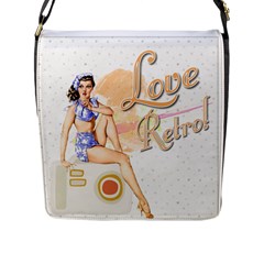 Love Retro Flap Closure Messenger Bag (l) by pixiedust