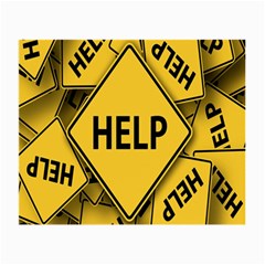 Caution Road Sign Help Cross Yellow Small Glasses Cloth (2-side) by Alisyart