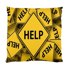 Caution Road Sign Help Cross Yellow Standard Cushion Case (one Side)