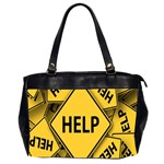 Caution Road Sign Help Cross Yellow Office Handbags (2 Sides)  Front