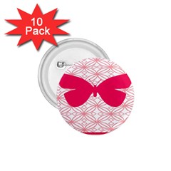 Butterfly Animals Pink Plaid Triangle Circle Flower 1 75  Buttons (10 Pack)