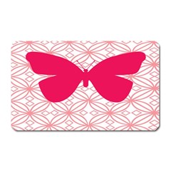 Butterfly Animals Pink Plaid Triangle Circle Flower Magnet (rectangular)