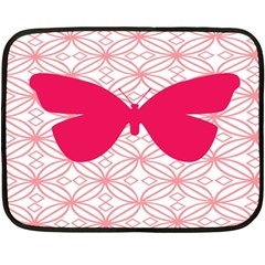 Butterfly Animals Pink Plaid Triangle Circle Flower Fleece Blanket (mini)