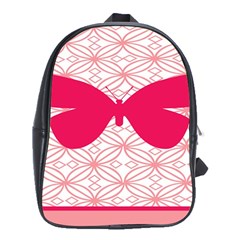 Butterfly Animals Pink Plaid Triangle Circle Flower School Bags (xl)  by Alisyart