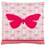 Butterfly Animals Pink Plaid Triangle Circle Flower Large Flano Cushion Case (Two Sides) Back