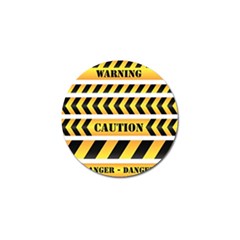 Caution Road Sign Warning Cross Danger Yellow Chevron Line Black Golf Ball Marker