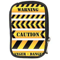 Caution Road Sign Warning Cross Danger Yellow Chevron Line Black Compact Camera Cases by Alisyart