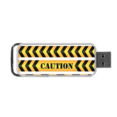 Caution Road Sign Warning Cross Danger Yellow Chevron Line Black Portable Usb Flash (two Sides) by Alisyart