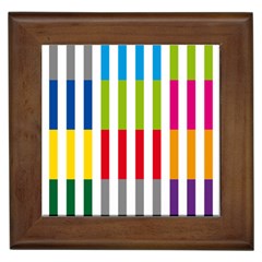 Color Bars Rainbow Green Blue Grey Red Pink Orange Yellow White Line Vertical Framed Tiles