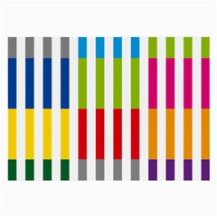 Color Bars Rainbow Green Blue Grey Red Pink Orange Yellow White Line Vertical Large Glasses Cloth (2-side) by Alisyart