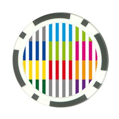 Color Bars Rainbow Green Blue Grey Red Pink Orange Yellow White Line Vertical Poker Chip Card Guard (10 Pack)