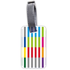 Color Bars Rainbow Green Blue Grey Red Pink Orange Yellow White Line Vertical Luggage Tags (one Side) 