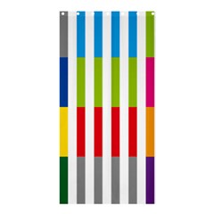 Color Bars Rainbow Green Blue Grey Red Pink Orange Yellow White Line Vertical Shower Curtain 36  X 72  (stall) 