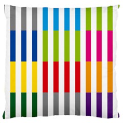 Color Bars Rainbow Green Blue Grey Red Pink Orange Yellow White Line Vertical Large Cushion Case (one Side)