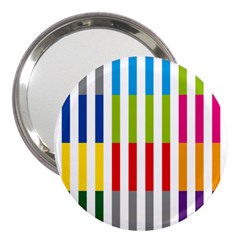 Color Bars Rainbow Green Blue Grey Red Pink Orange Yellow White Line Vertical 3  Handbag Mirrors