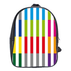 Color Bars Rainbow Green Blue Grey Red Pink Orange Yellow White Line Vertical School Bags (xl)  by Alisyart