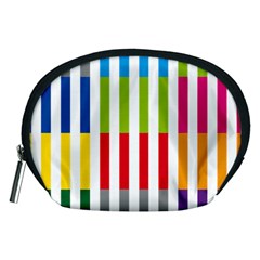 Color Bars Rainbow Green Blue Grey Red Pink Orange Yellow White Line Vertical Accessory Pouches (medium)  by Alisyart