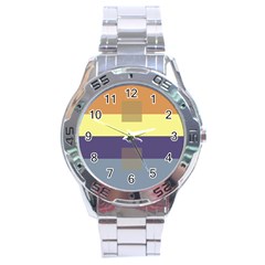 Color Therey Orange Yellow Purple Blue Stainless Steel Analogue Watch
