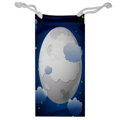 Cloud Moon Star Blue Sky Night Light Jewelry Bag