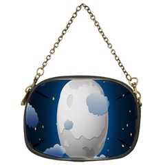 Cloud Moon Star Blue Sky Night Light Chain Purses (one Side) 