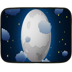 Cloud Moon Star Blue Sky Night Light Double Sided Fleece Blanket (mini) 