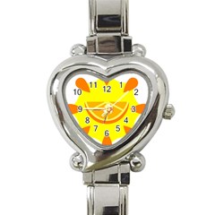 Citrus Cutie Request Orange Limes Yellow Heart Italian Charm Watch