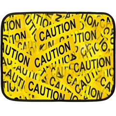 Caution Road Sign Cross Yellow Double Sided Fleece Blanket (mini) 