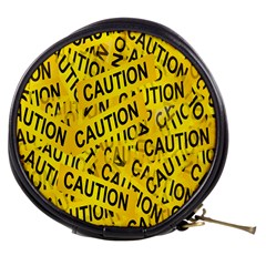 Caution Road Sign Cross Yellow Mini Makeup Bags