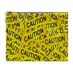 Caution Road Sign Cross Yellow Cosmetic Bag (xl)