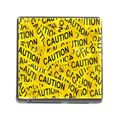 Caution Road Sign Cross Yellow Memory Card Reader (square)