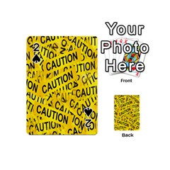 Caution Road Sign Cross Yellow Playing Cards 54 (mini) 