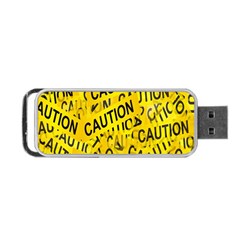 Caution Road Sign Cross Yellow Portable Usb Flash (one Side) by Alisyart