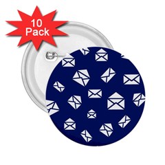 Envelope Letter Sand Blue White Masage 2 25  Buttons (10 Pack)  by Alisyart
