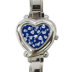 Envelope Letter Sand Blue White Masage Heart Italian Charm Watch by Alisyart