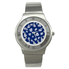Envelope Letter Sand Blue White Masage Stainless Steel Watch