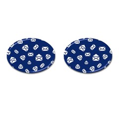 Envelope Letter Sand Blue White Masage Cufflinks (oval) by Alisyart