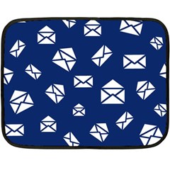 Envelope Letter Sand Blue White Masage Double Sided Fleece Blanket (mini) 