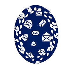 Envelope Letter Sand Blue White Masage Ornament (oval Filigree)