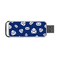 Envelope Letter Sand Blue White Masage Portable Usb Flash (one Side) by Alisyart