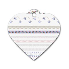 Bird Fly Butterfly Flower Floral Rose Blue Red Pink Dog Tag Heart (two Sides)