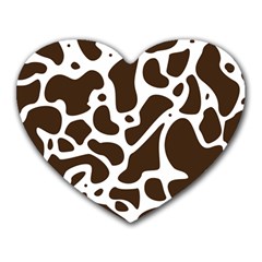 Dalmantion Skin Cow Brown White Heart Mousepads by Alisyart