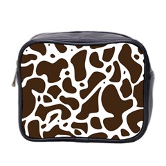 Dalmantion Skin Cow Brown White Mini Toiletries Bag 2-side