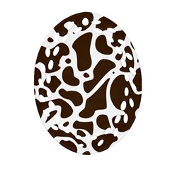 Dalmantion Skin Cow Brown White Ornament (oval Filigree)