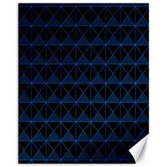 Colored Line Light Triangle Plaid Blue Black Canvas 11  X 14  