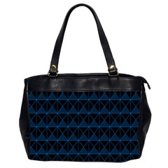 Colored Line Light Triangle Plaid Blue Black Office Handbags (2 Sides) 