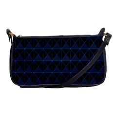 Colored Line Light Triangle Plaid Blue Black Shoulder Clutch Bags