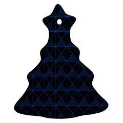 Colored Line Light Triangle Plaid Blue Black Ornament (christmas Tree) 